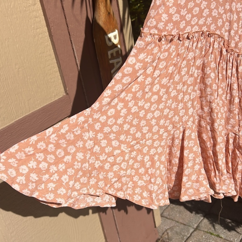 Wild Fable Ground Ginger floral dress. Spaghetti straps ruffled bottom Sz M - Picture 4 of 11